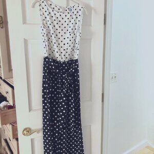 Navy Blue & White Polka Dot Jumpsuit